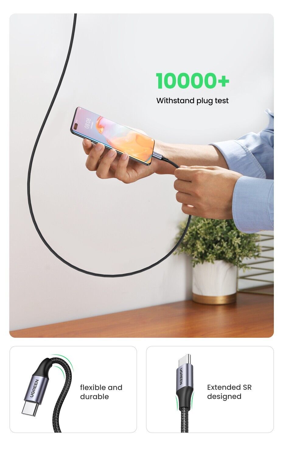 UGREEN PD 100W Type C to Type C USB Cable Universal Compatibility - Tech Syndicate