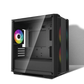 DeepCool CC360 ARGB Black mATX Mini Tower Case - 3x ARGB Fans