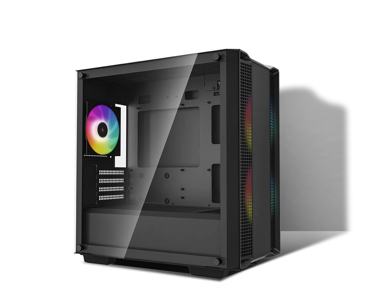DeepCool CC360 ARGB Black mATX Mini Tower Case - 3x ARGB Fans