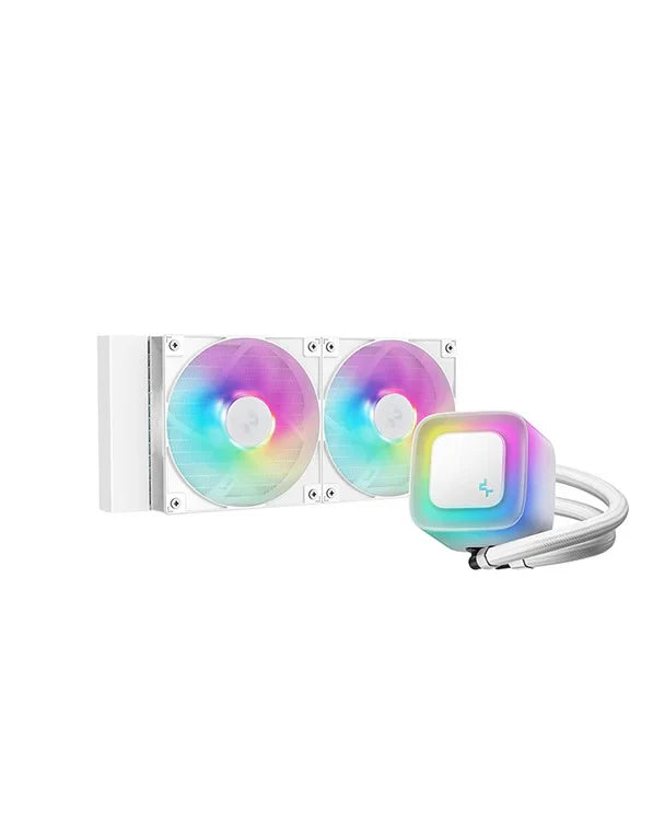 Deepcool LE240 V2 ARGB 240mm Liquid CPU Cooler (Black, White) (R-LE240-BKAMMC-G-2, R-LE240-WHAMMN-G-2) - White (R-LE240-WHAMMN-G-2)