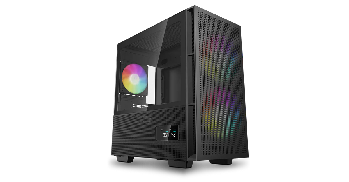 DeepCool CH360 Digital Black mATX Mid Tower Case - ARGB