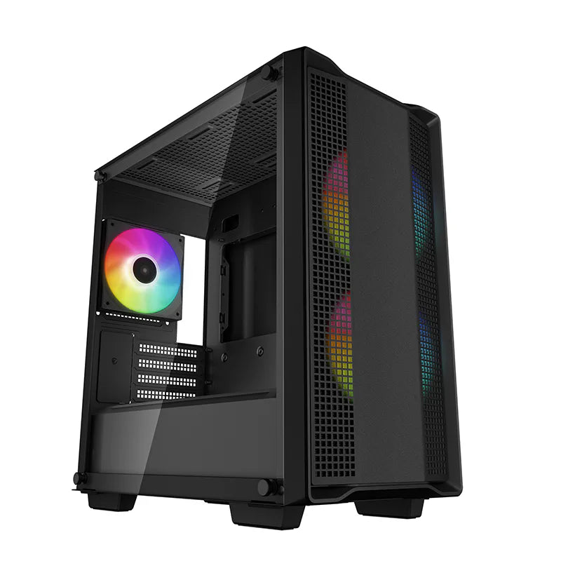DeepCool CC360 ARGB Black mATX Mini Tower Case - 3x ARGB Fans