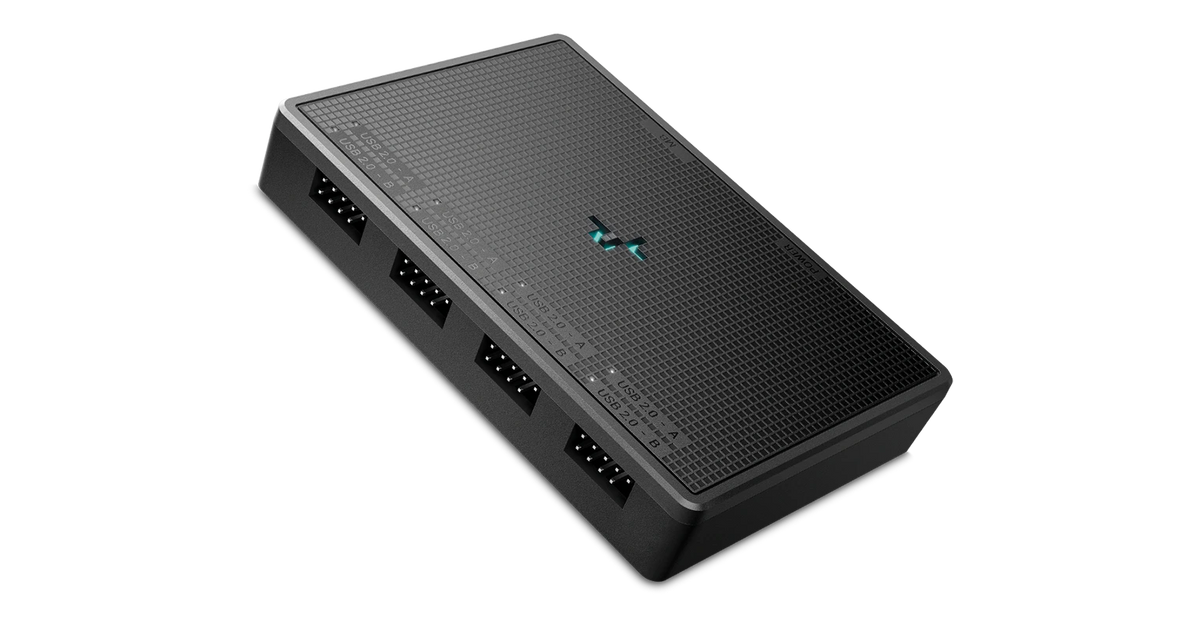 DeepCool UH-04 4-Port Internal USB 2.0 Hub - Black