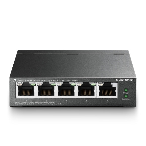 5-Port Gigabit Desktop Switch with 4-Port PoE+ 1