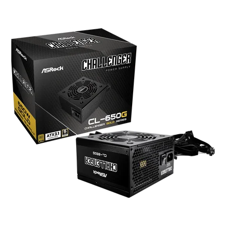 ASRock Challenger CL-650G 650W 80 PLUS GOLD Certified Non-Modular Power Supply, ATX3.1 Ready, 5 Years Warranty