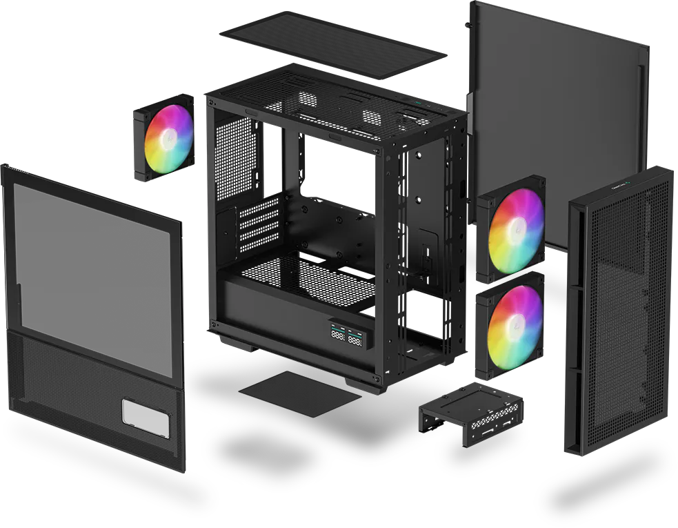 DeepCool CH360 Digital Black mATX Mid Tower Case - ARGB