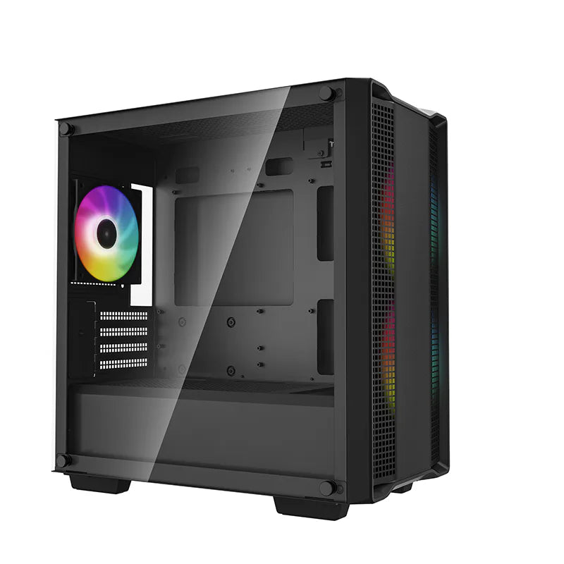 DeepCool CC360 ARGB Black mATX Mini Tower Case - 3x ARGB Fans