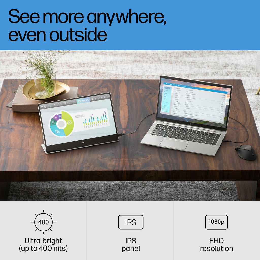 HP E14 G4 Portable Monitor 14" FHD IPS USB-C 400 nits