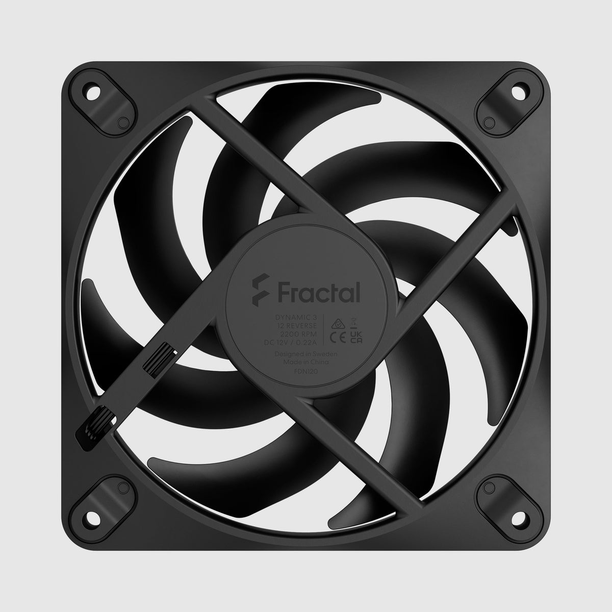 Fractal Design Dynamic 3 120mm Reverse Black PWM Fan