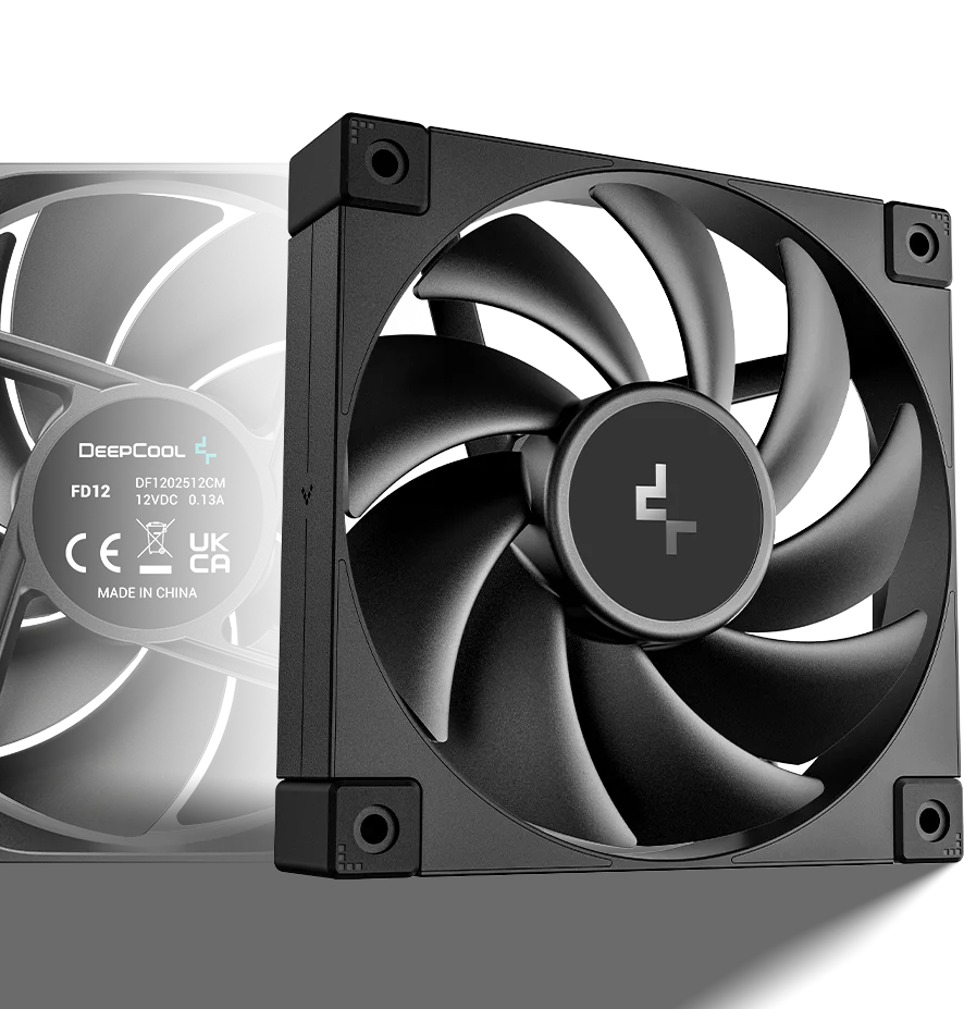DeepCool FD12 3-Pack 120mm PWM Fan - Black, Hydro Bearing