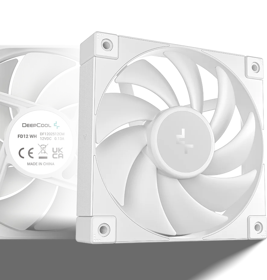 DeepCool FD12 WH 120mm PWM Case Fan 3-Pack - White