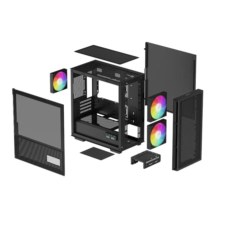 DeepCool CH360 Digital Black mATX Mid Tower Case - ARGB