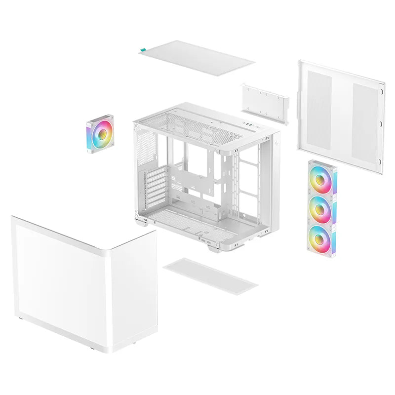 DeepCool CG530U 4F WH White Mid-Tower ATX Case, ARGB