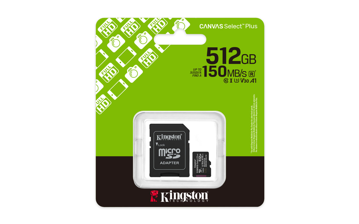 Kingston Canvas Select Plus 512GB microSD Gen3 V30 U3