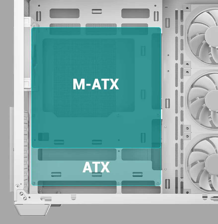 DeepCool CG530U 4F WH White Mid-Tower ATX Case, ARGB