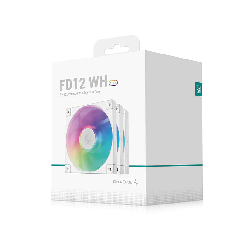 DeepCool FD12 ARGB White 120mm Case Fan 3-Pack