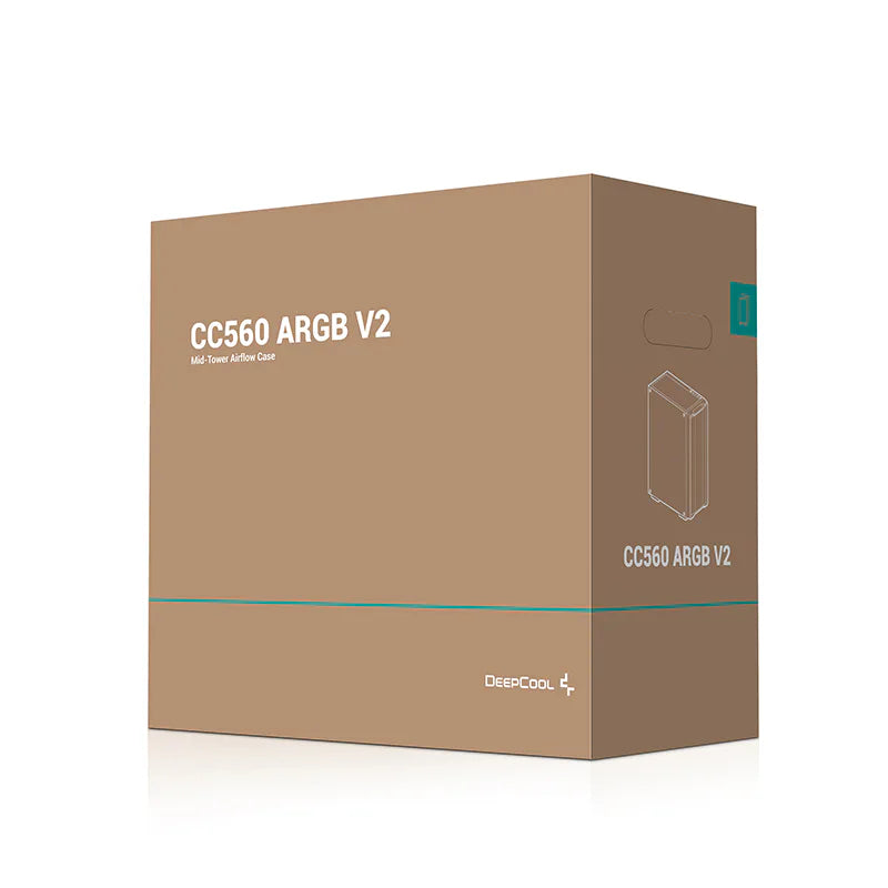 DeepCool CC560 ARGB V2 Mid Tower Case - Black, 4 ARGB Fans