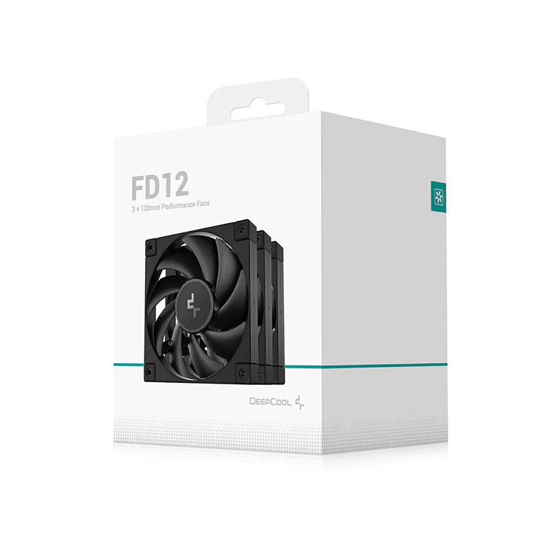 DeepCool FD12 3-Pack 120mm PWM Fan - Black, Hydro Bearing