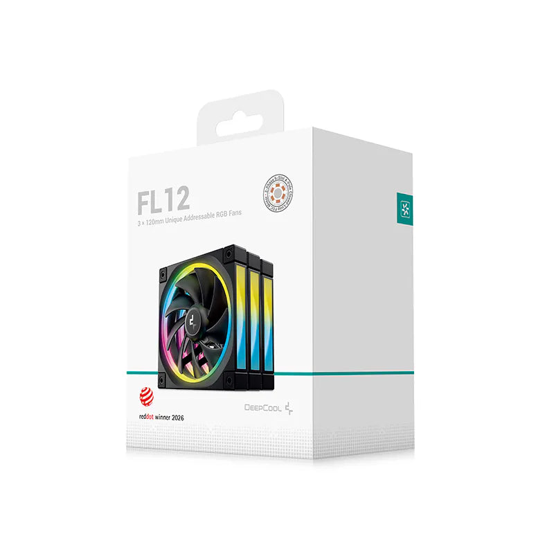 DeepCool FL12 3-Pack 120mm PWM ARGB Fan - 55 CFM, 2150 RPM