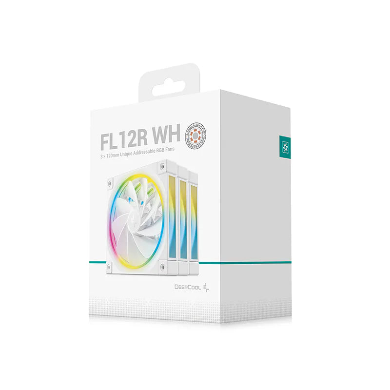DeepCool FL12R WH 3-Pack 120mm Reverse ARGB PWM Fan - White