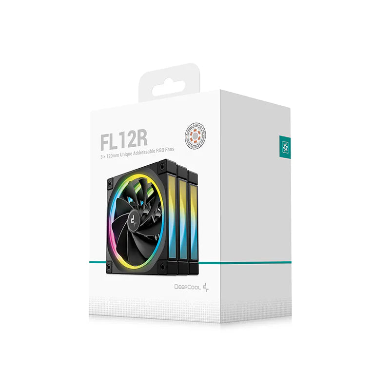 DeepCool FL12R 3-Pack 120mm Reverse ARGB PWM Fan - 55 CFM
