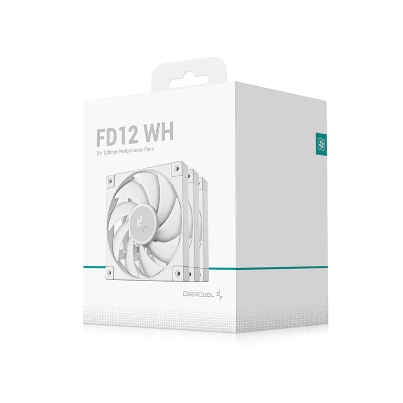 DeepCool FD12 WH 120mm PWM Case Fan 3-Pack - White