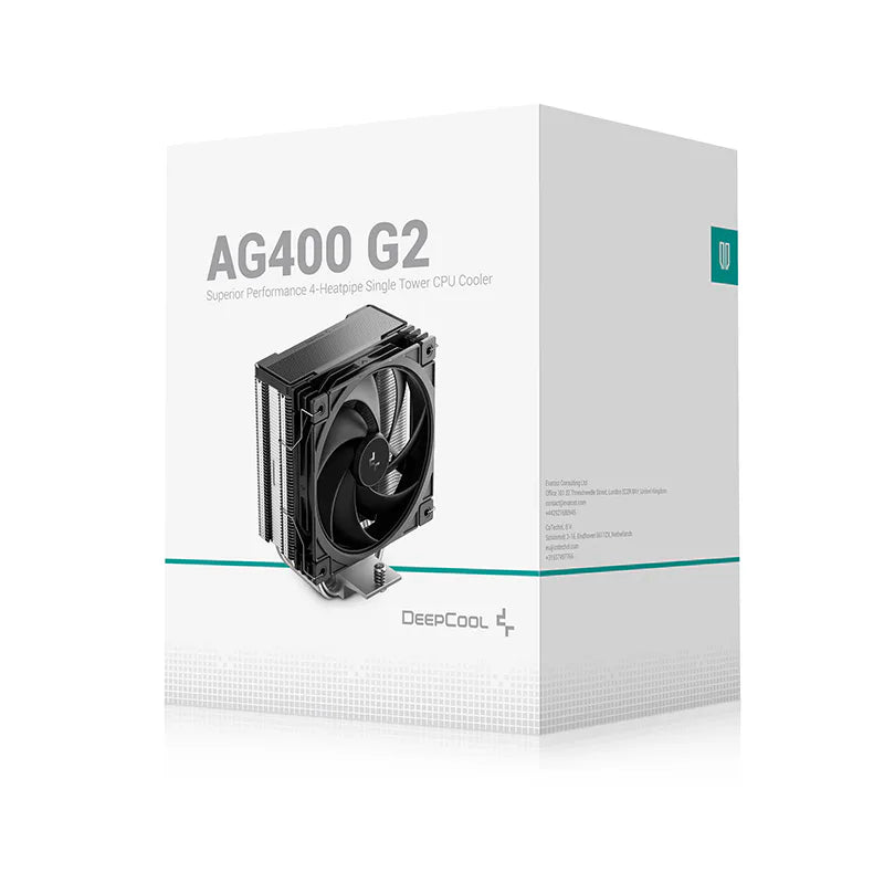 DeepCool AG400 G2 CPU Air Cooler 120mm PWM 4 Heatpipes Black
