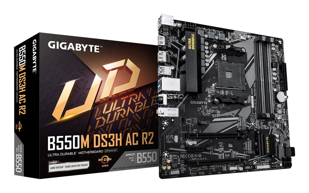 Gigabyte B550M DS3H AC R2 AM4 Micro-ATX Motherboard Wi-Fi 5