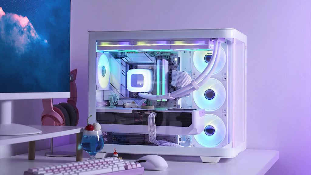 DeepCool CG530U 4F WH White Mid-Tower ATX Case, ARGB