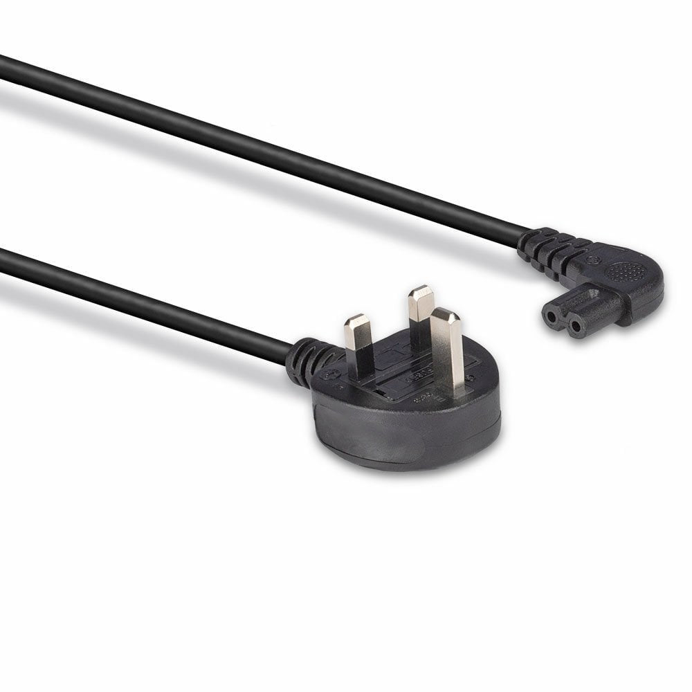 Lindy 30454 0.5m UK Right Angle IEC C7 Figure-8 Mains Cable