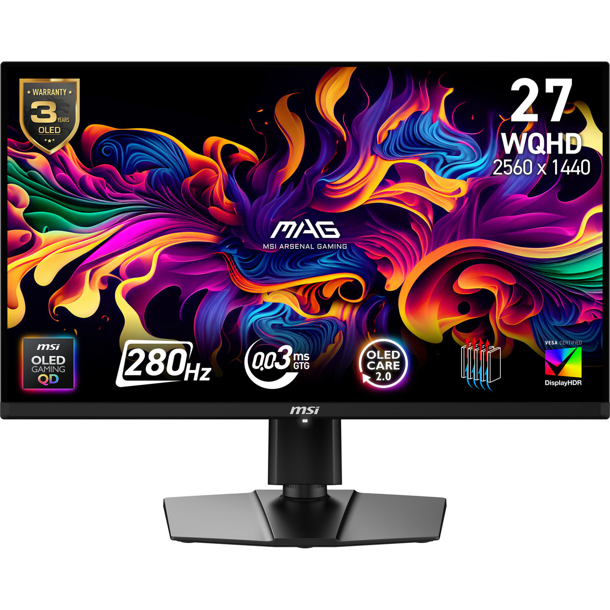 MSI MAG 271QP QD-OLED X28 - 27" QHD 280Hz Gaming Monitor
