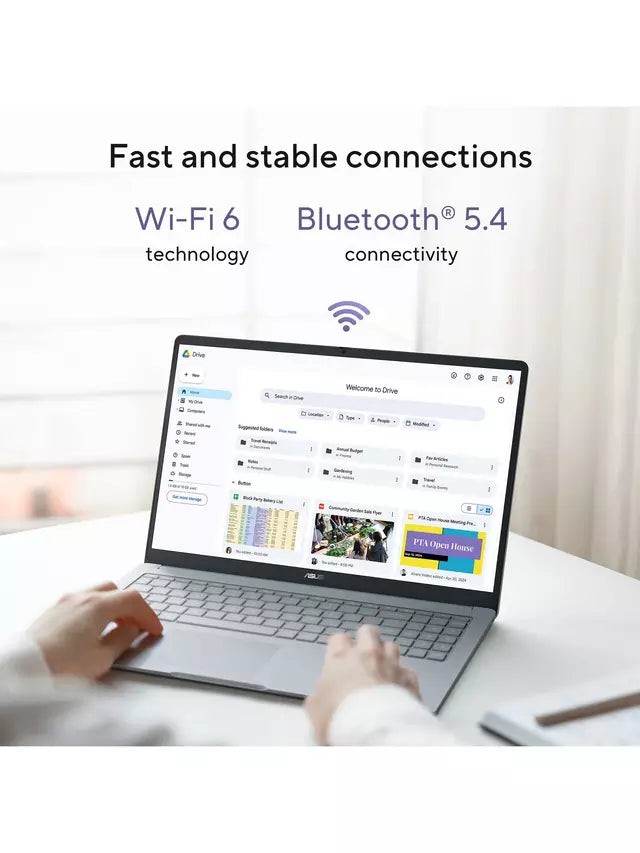 Product image 7 of 11, which shows ASUS Chromebook CX15 Laptop, Intel N50 Processor, 4GB RAM, 64GB eMMC, 15.6” Full HD, Grey