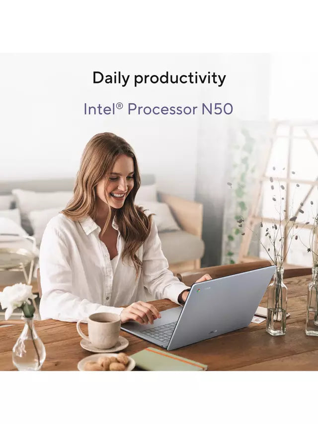 Product image 8 of 11, which shows ASUS Chromebook CX15 Laptop, Intel N50 Processor, 4GB RAM, 64GB eMMC, 15.6” Full HD, Grey