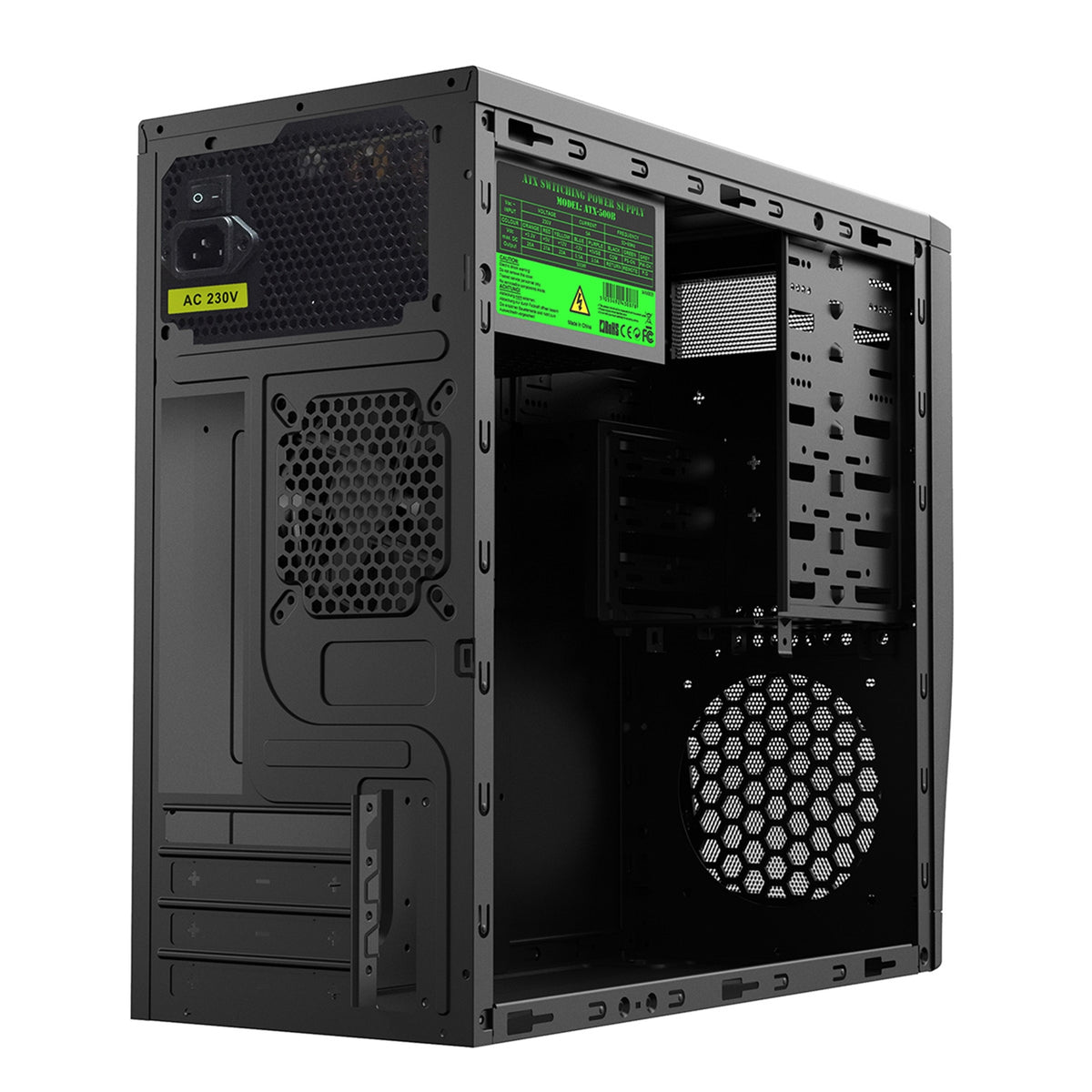 CiT Elite Micro Tower Black PC Case with 500W PSU