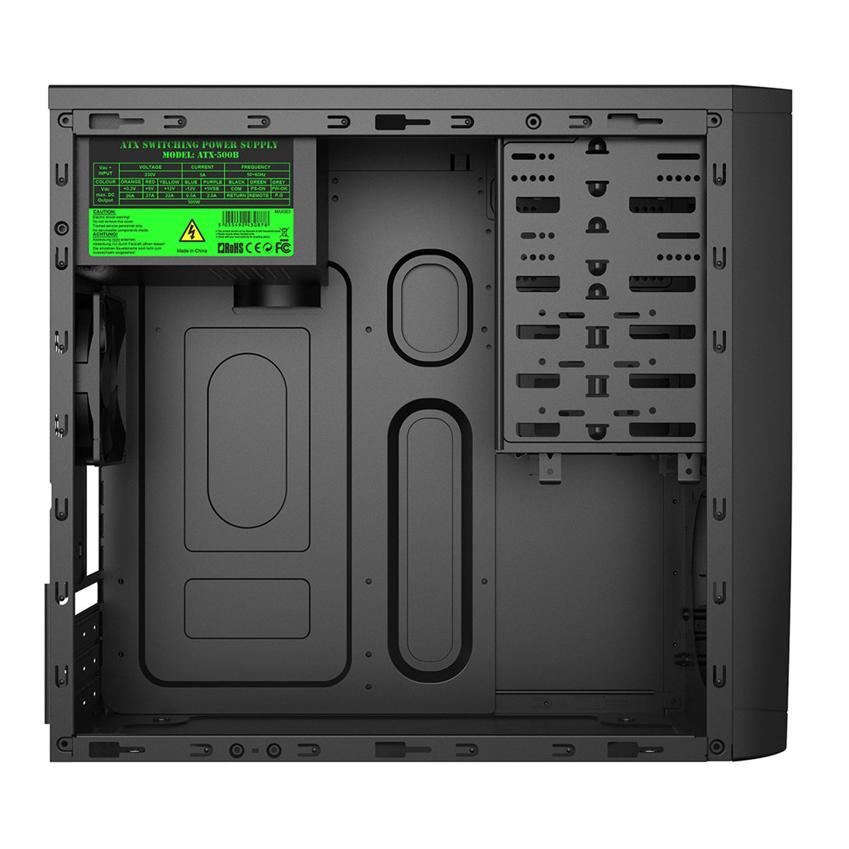 CiT Elite Micro Tower Black PC Case with 500W PSU