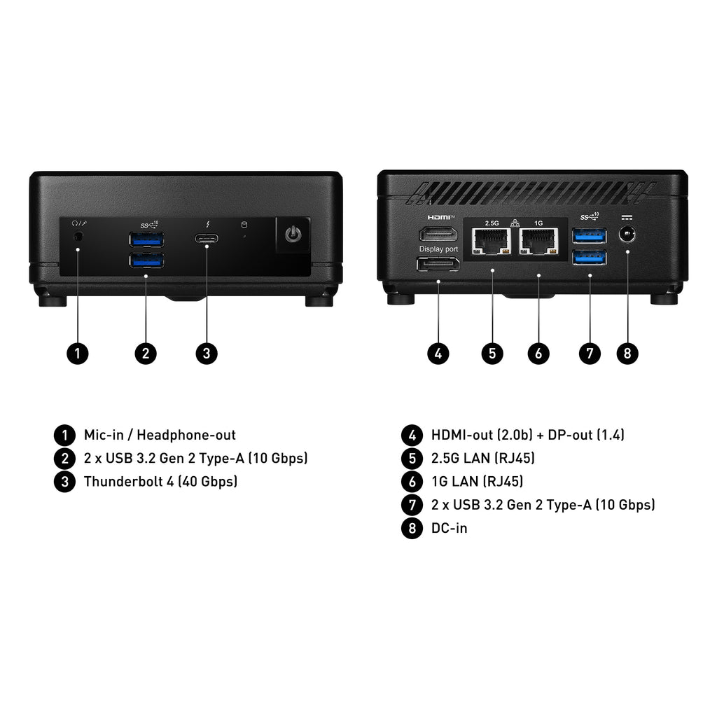 MSI Cubi 5 12M Barebone Mini PC - Intel Core i7-1255U