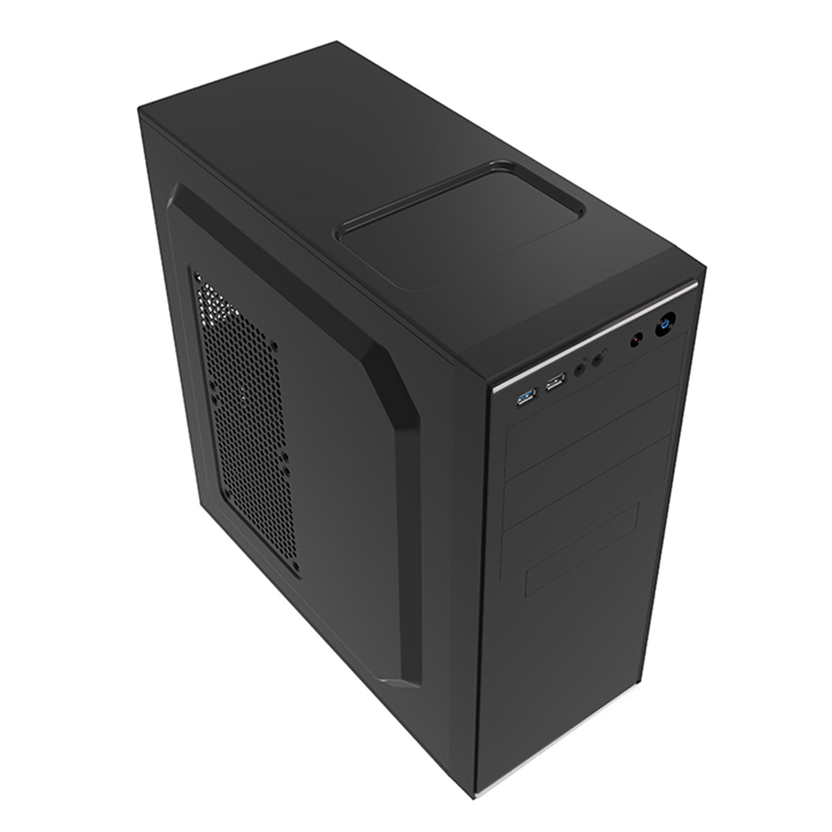 CiT Jet Stream Mid Tower Case Black Silver 500W PSU