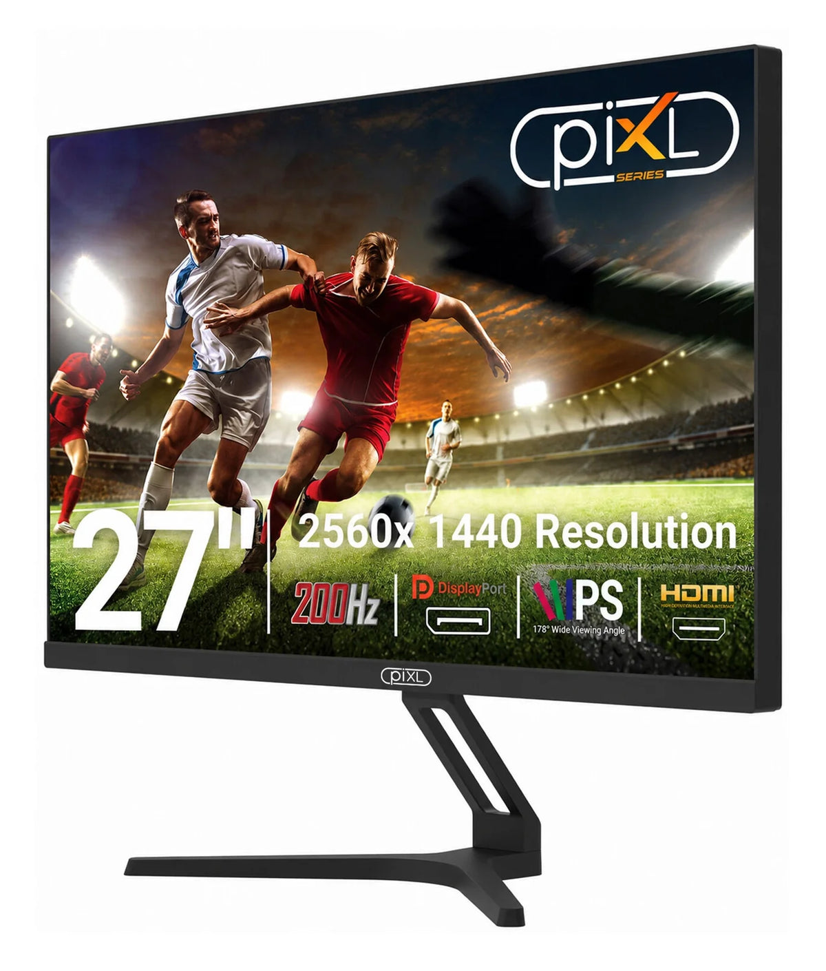 piXL X-Series GS27QIDPHA 27 Inch QHD IPS Gaming Monitor with 200Hz Refresh Rate, 2560 x 1440 Resolution, 1ms Response Time, 2x HDMI 2.0 &amp; 2x DisplayPort 1.4