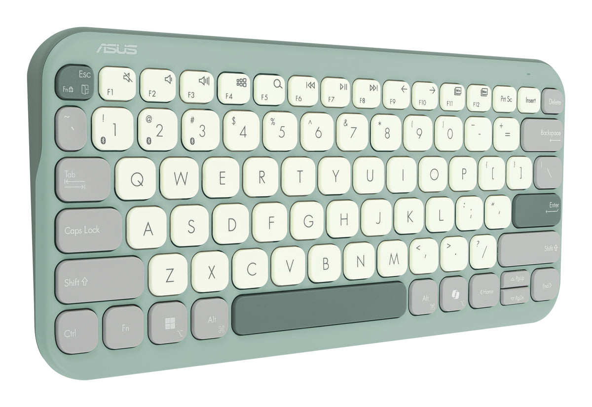 ASUS Marshmallow Keyboard KW100 Green Tea Latte, perspective