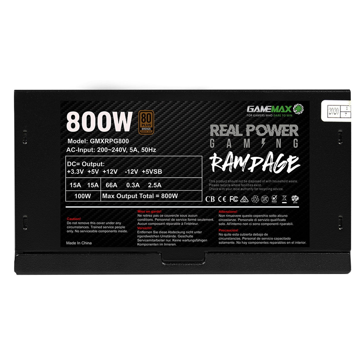 GAMEMAX RPG Rampage 800W 80+ Bronze Non-Modular PSU – view 8
