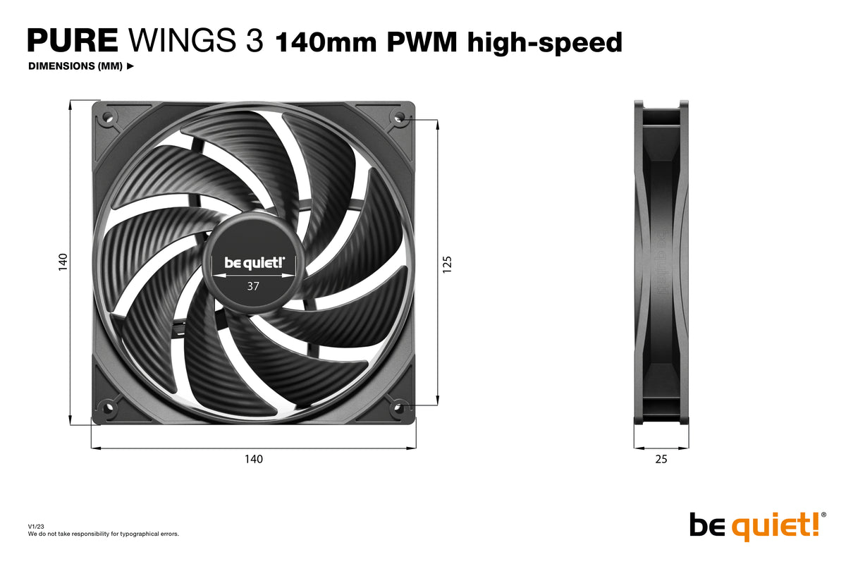 be quiet! Pure Wings 3 140mm PWM High-Speed Fan BL109
