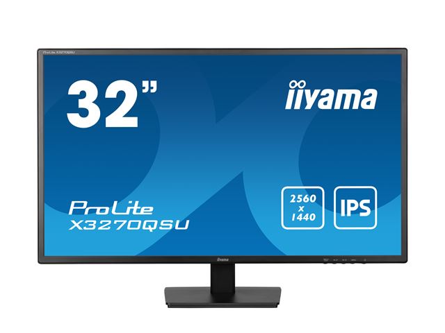 iiyama Prolite monitor X3270QSU-B1 32" IPS WQHD 2560x1440, Black, HDMI, Display Port, USB Hub image 0