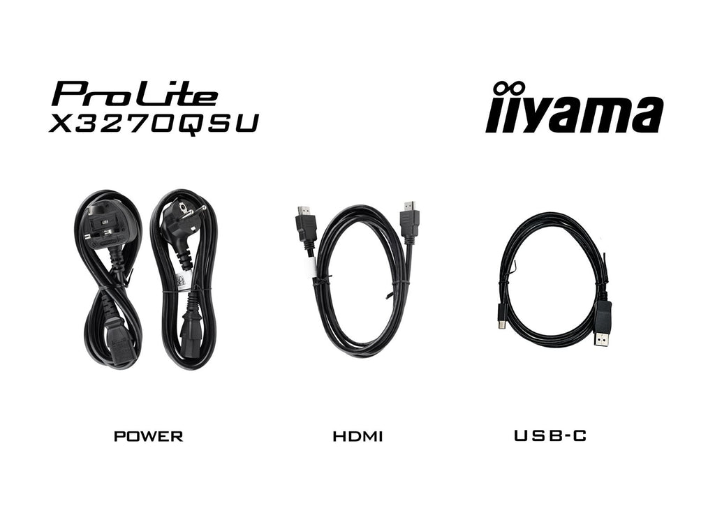 iiyama Prolite monitor X3270QSU-B1 32' IPS WQHD 2560x1440, Black, HDMI, Display Port, USB Hub