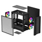 DeepCool CC360 ARGB Black mATX Mini Tower Case - 3x ARGB Fans