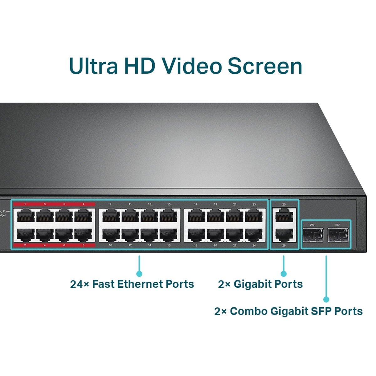 TP-Link TL-SL1226P 24-Port Unmanaged PoE+ Switch 250W – view 5
