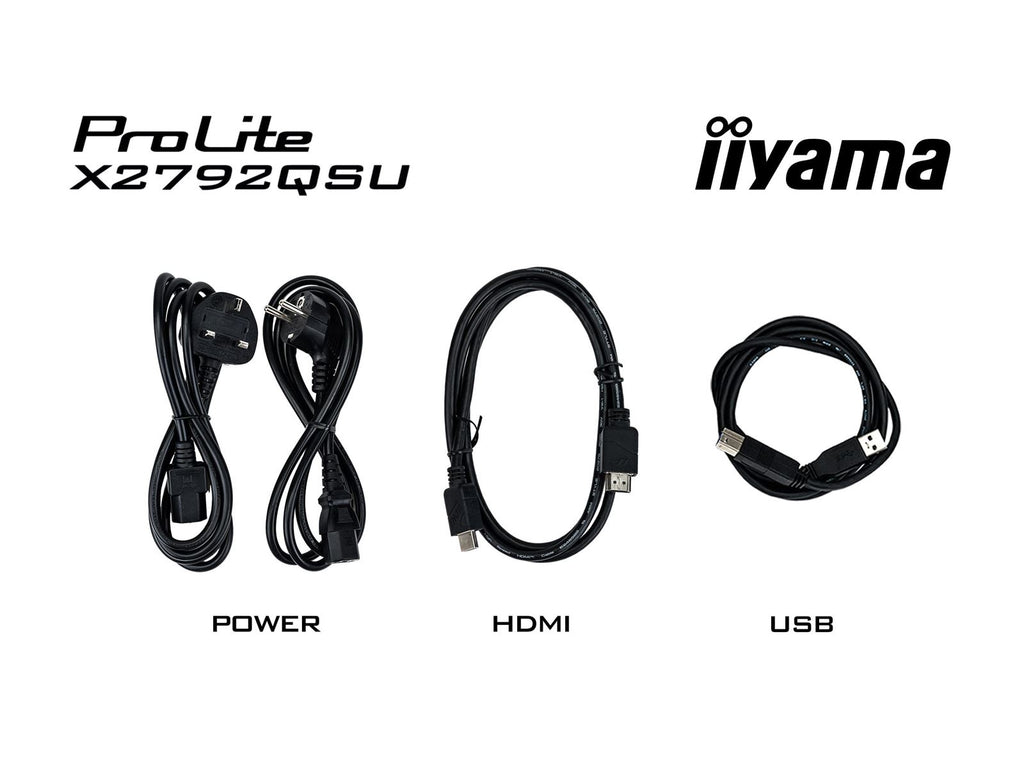 iiyama ProLite monitor X2792QSU-B1 27' IPS, 2560x1440, 4-side slim bezel and B energy class, Black, HDMI, Display Port,