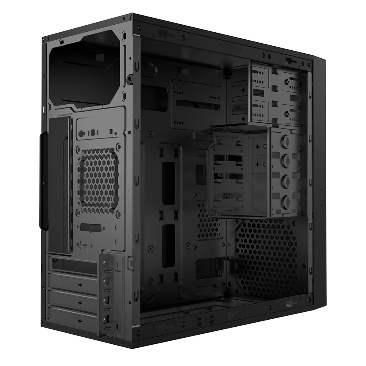 CiT Work Micro-ATX PC Case - USB 3.0, HD Audio, Black