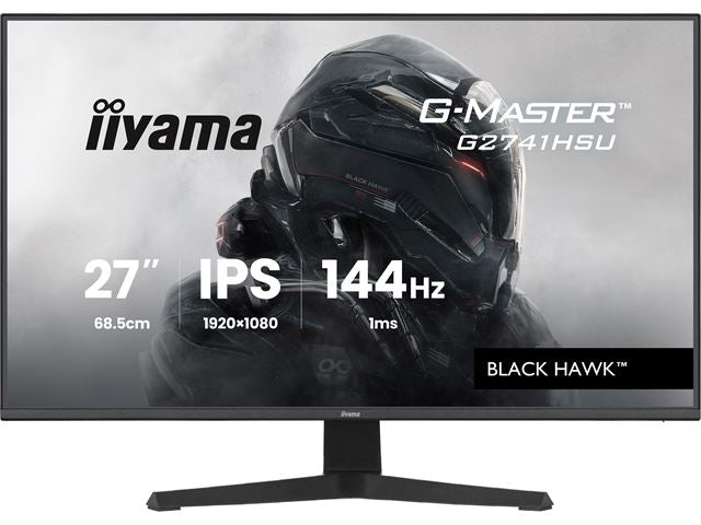 iiyama G-Master Black Hawk gaming monitor G2741HSU-B1 27" Black, IPS, Ultra Slim Bezel, Full HD, 144Hz, 1ms, FreeSync, HDMI, Display Port, USB Hub image 0