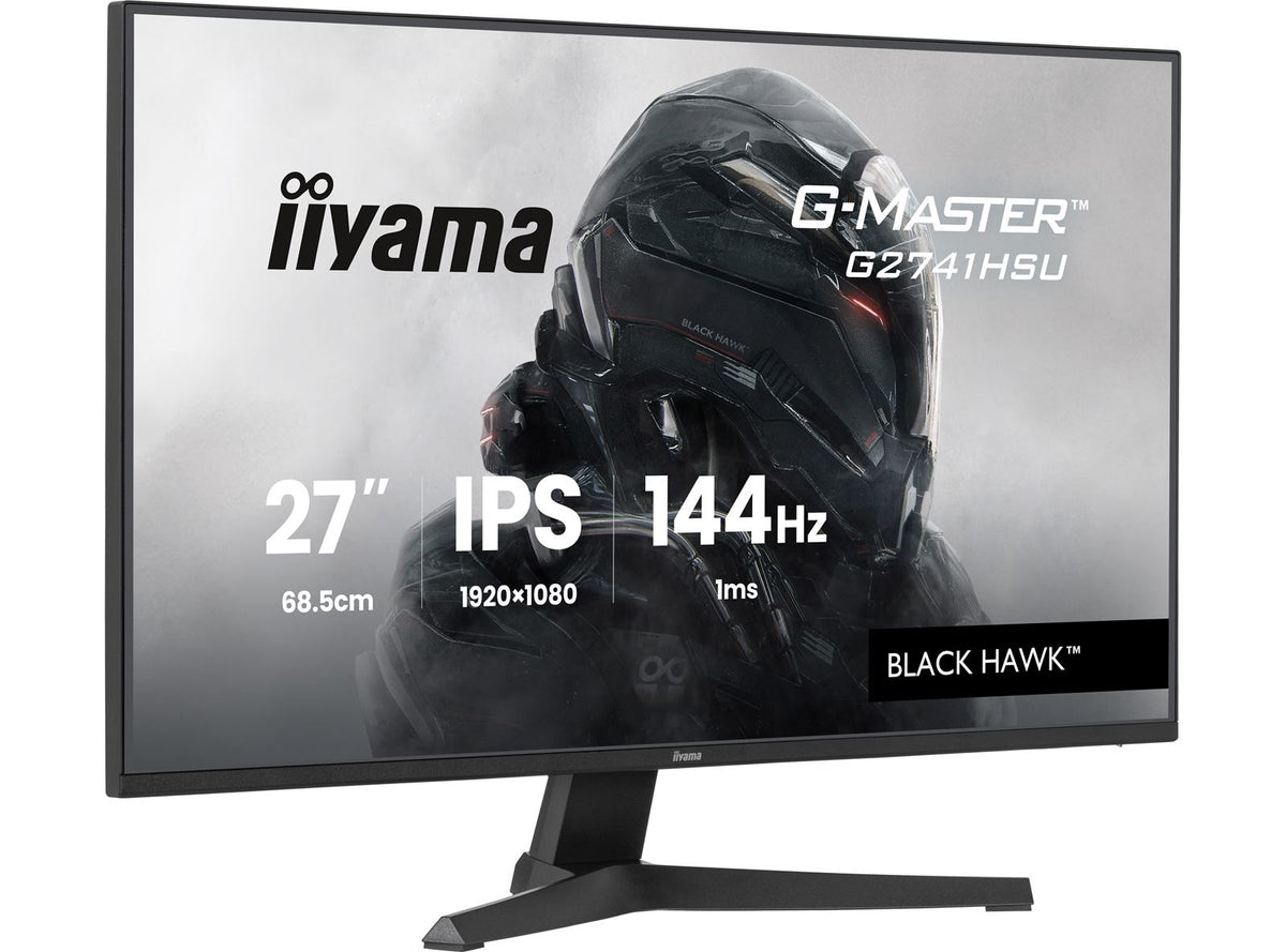 iiyama G-Master Black Hawk gaming monitor G2741HSU-B1 27' Black, IPS, Ultra Slim Bezel, Full HD, 144Hz, 1ms, FreeSync, HDMI, Display Port, USB Hub
