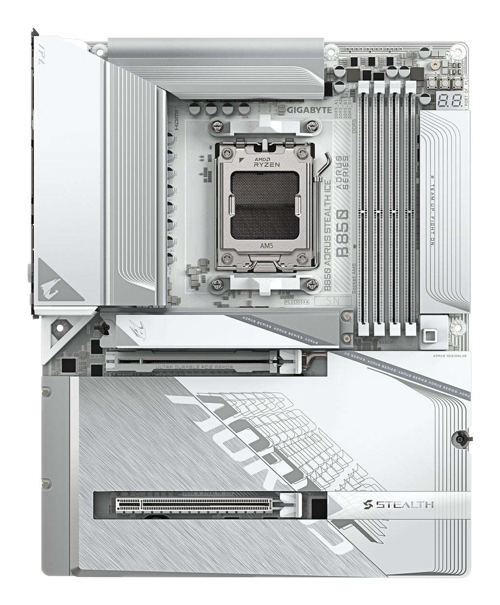 Gigabyte B850 AORUS STEALTH ICE AM5 ATX Motherboard Wi-Fi 7
